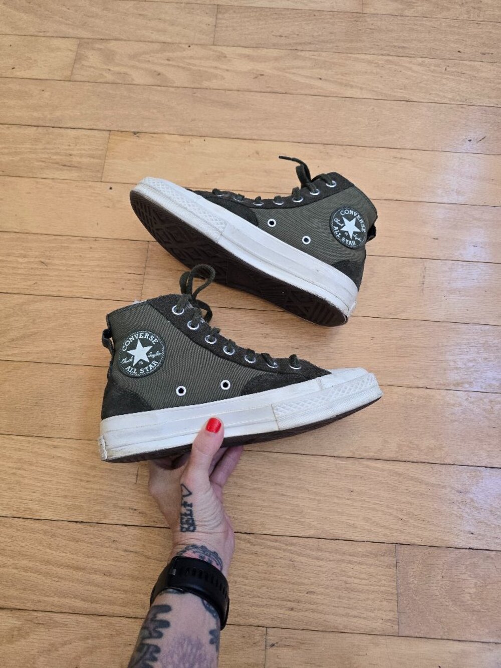 Converse | Chuck 70 High Lined Colorblock olive green gorpcore sneakers WMS 6.5